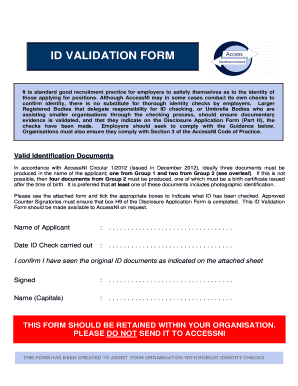 ID Validation Form