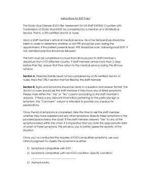 Ebola Virus Disease Risk Assessment Form