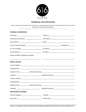 Residential Lease Application