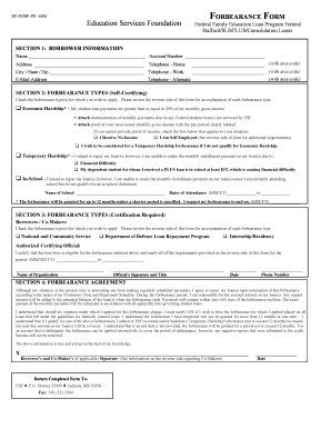 Federal Student Loan Forbearance Form