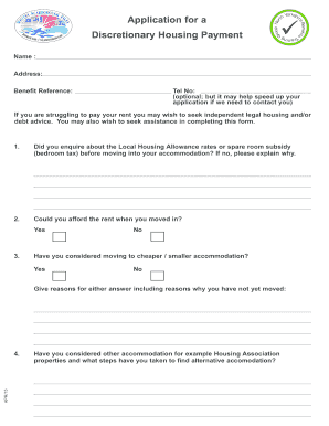 UK Discretionary Housing Payment Application