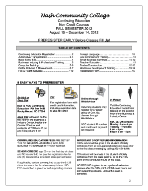 Nash Community College Continuing Education Registration