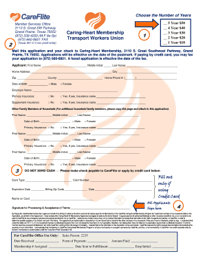 CareFlite Caring Heart Membership Application