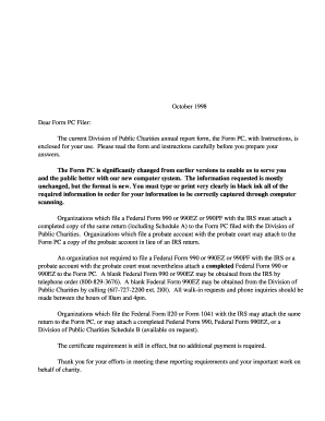 Massachusetts Form PC Annual Report