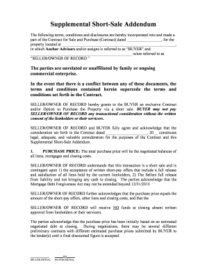 Supplemental Short-Sale Addendum
