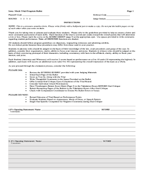 Iowa Mock Trial Program Ballot