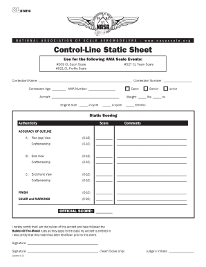 Control-Line Static Sheet