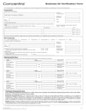 Business ID Verification Form