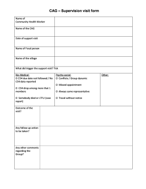 Community Health Worker Supervision Visit Form