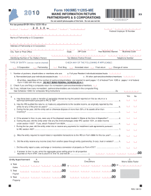 Maine Form 1065ME/1120S-ME