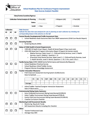 Early Childhood Education Data Collection Form