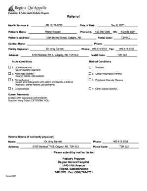 Podiatry Referral Form