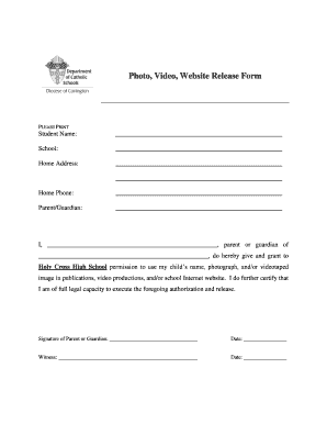 Photo Video Website Release Form