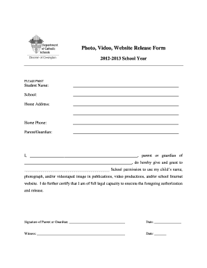 Photo Video Website Release Form