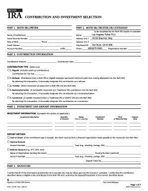 Roth IRA Contribution Form