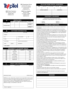 Cellular Phone Rental Agreement