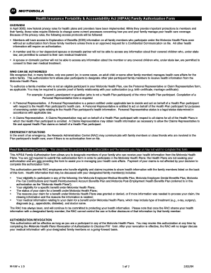 HIPAA Family Authorization Form