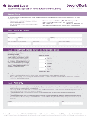 Beyond Super Investment Application Form