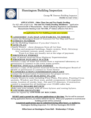Massachusetts Building Permit Application