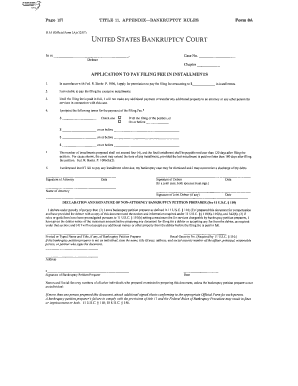 US Bankruptcy Form 3A