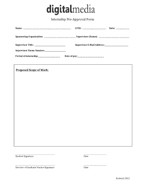 Internship Pre-Approval Form
