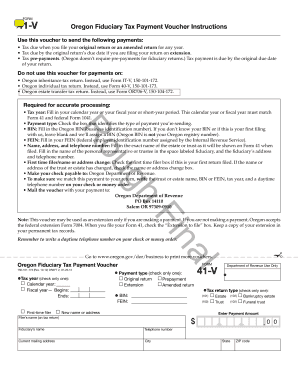 Oregon Fiduciary Tax Payment Voucher