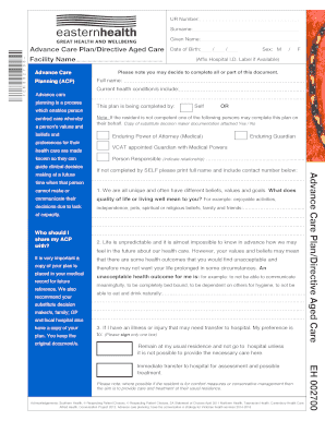 Advance Care Plan Directive Aged Care