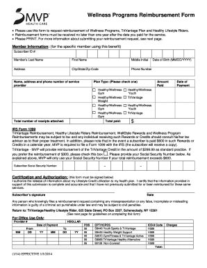 Wellness Programs Reimbursement Form