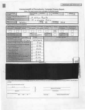 Pennsylvania Campaign Finance Report