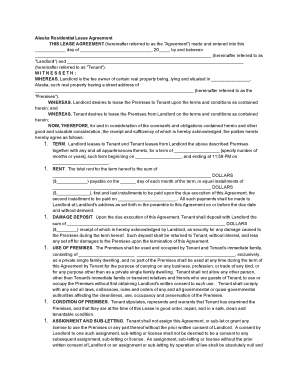 Alaska Residential Lease Agreement THIS LEASE AGREEMENT