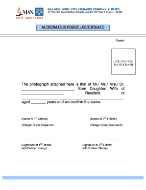 Alternate ID Proof Certificate
