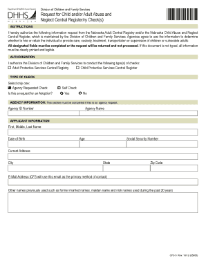 CFS-5 Child and Adult Abuse Registry Check