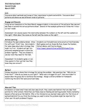 Wild Wetland Math Lesson Plan