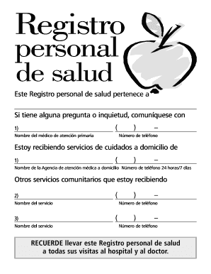 Registro personal de salud