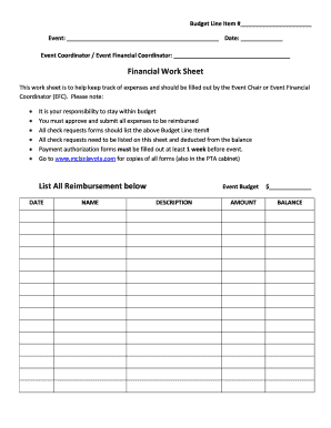 Fillable Online Financial Work Sheet Fax Email Print - pdfFiller
