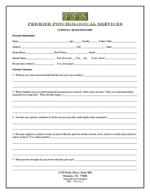 Clinical Questionnaire for Adult Interview Evaluation