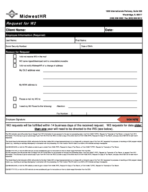 W2 Request Form