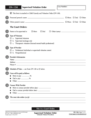 California Supervised Visitation Order