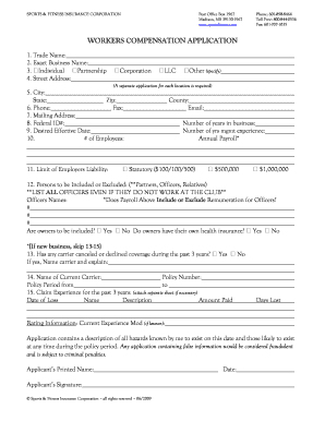 Workers Compensation Application