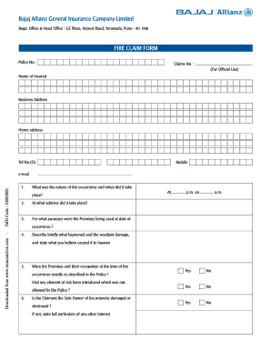 Bajaj Allianz Fire Claim Form