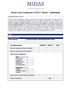To download a KYC form for individuals - MIDAS Investment