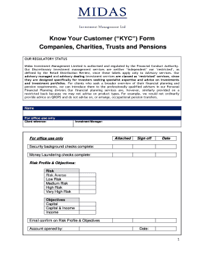 MIDAS Investment Management KYC Form