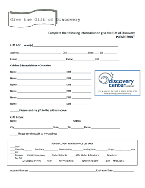 Gift of Discovery Donation Form