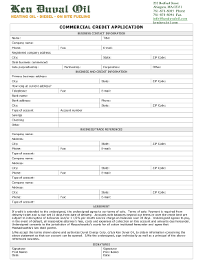 Commercial Credit Application