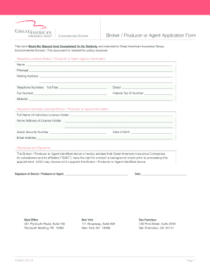 Broker Producer Agent Application Form