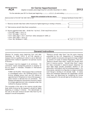 Fillable Online Arizona Schedule ACA - formupackcom Fax Email Print ...