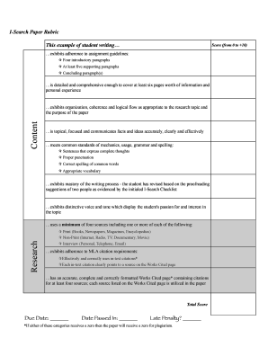 I-Search Paper Rubric