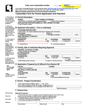 Massachusetts Permit Application Transmittal Form