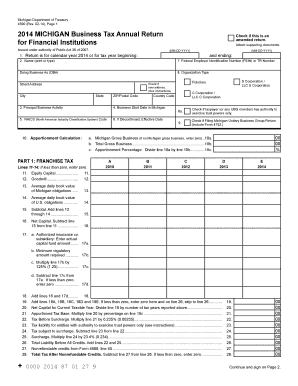 Michigan Business Tax Annual Return for Financial Institutions