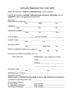 Confirmation Registration Form